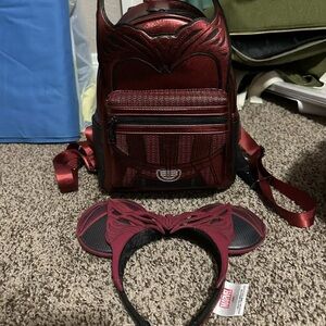 Marvel Burgundy Backpack and Headband Set